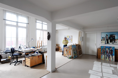 Armin Sandig in seinem Atelier. Fotografiert von Michael Zapf, 2009. Armin Sandig in seinem Atelier. Fotografiert von Michael Zapf, 2009.